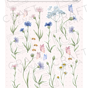 Plik cyfrowy digi do druku – kwiaty A5 (2x na A4) | Journaling & kartki | Lipiec | MOTYWY